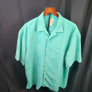 Jos A Bank Short Sleeve Shirt Pineapple Design Size XXL Green Hawaiian Vacation